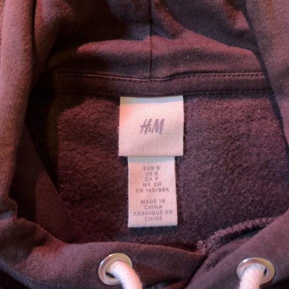 Vintage Paris letter H&M brown hoodie, new condition never worn, size small - Picture 3 of 4